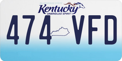 KY license plate 474VFD