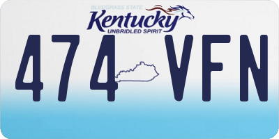 KY license plate 474VFN
