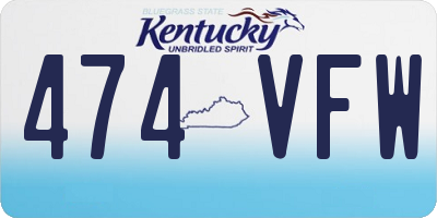 KY license plate 474VFW