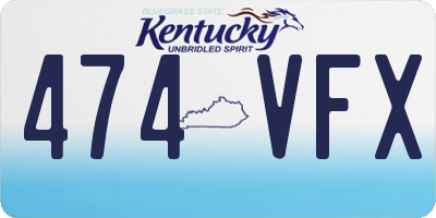 KY license plate 474VFX