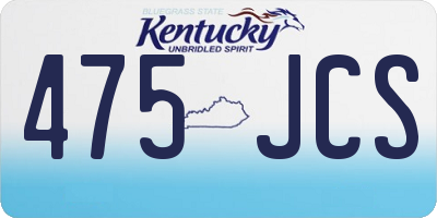 KY license plate 475JCS