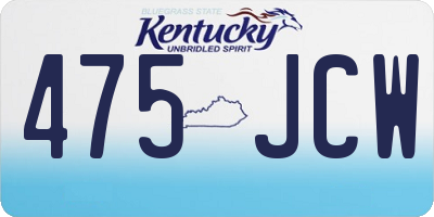 KY license plate 475JCW
