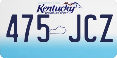 KY license plate 475JCZ