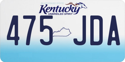 KY license plate 475JDA