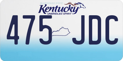 KY license plate 475JDC