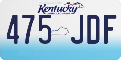 KY license plate 475JDF
