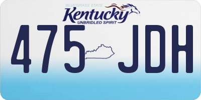 KY license plate 475JDH