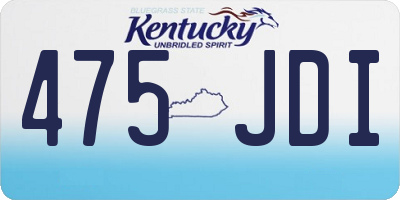KY license plate 475JDI