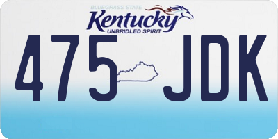 KY license plate 475JDK