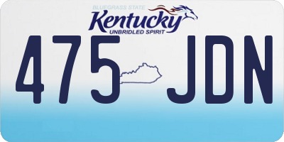 KY license plate 475JDN