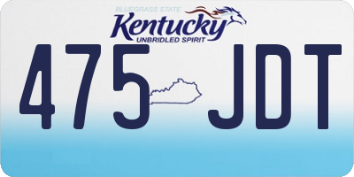 KY license plate 475JDT