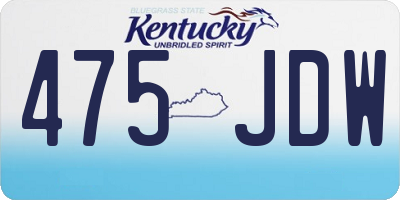 KY license plate 475JDW