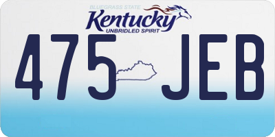 KY license plate 475JEB