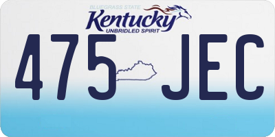 KY license plate 475JEC