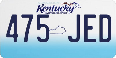 KY license plate 475JED
