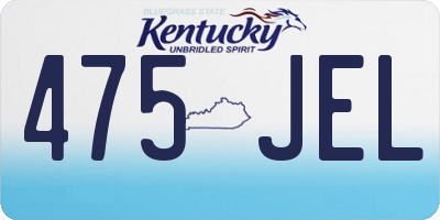 KY license plate 475JEL
