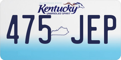 KY license plate 475JEP