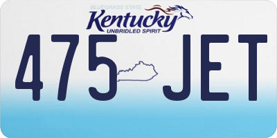 KY license plate 475JET