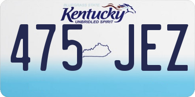 KY license plate 475JEZ