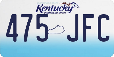 KY license plate 475JFC