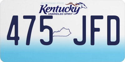 KY license plate 475JFD