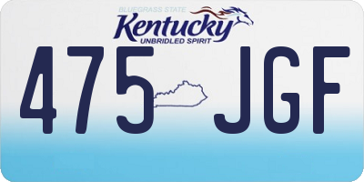 KY license plate 475JGF