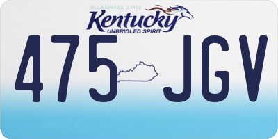KY license plate 475JGV