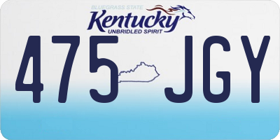 KY license plate 475JGY