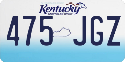 KY license plate 475JGZ