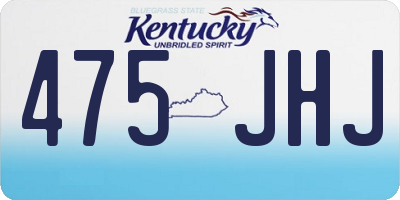 KY license plate 475JHJ