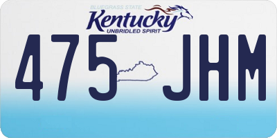 KY license plate 475JHM