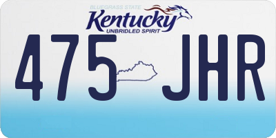 KY license plate 475JHR