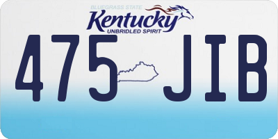KY license plate 475JIB