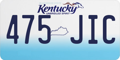 KY license plate 475JIC
