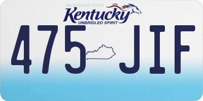 KY license plate 475JIF