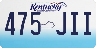 KY license plate 475JII