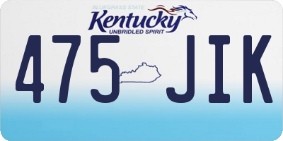 KY license plate 475JIK