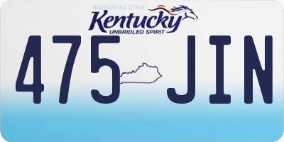 KY license plate 475JIN