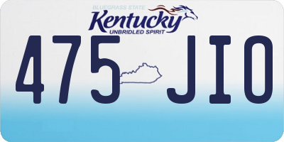 KY license plate 475JIO