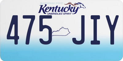 KY license plate 475JIY