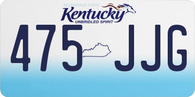 KY license plate 475JJG