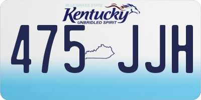 KY license plate 475JJH