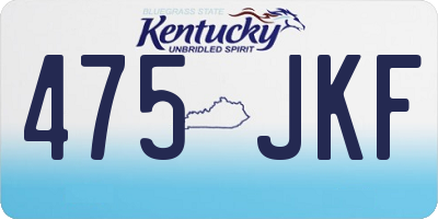 KY license plate 475JKF