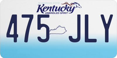 KY license plate 475JLY