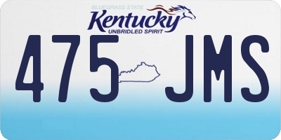 KY license plate 475JMS