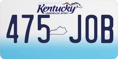 KY license plate 475JOB