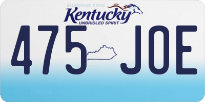KY license plate 475JOE