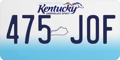 KY license plate 475JOF