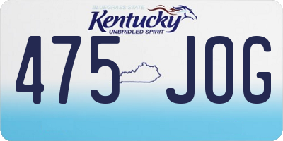 KY license plate 475JOG