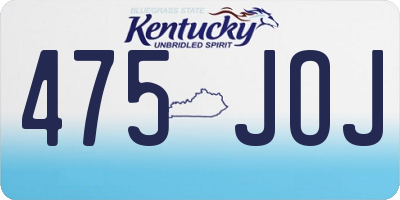 KY license plate 475JOJ